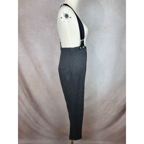 Vintage Pants with Suspenders Houndstooth 1980s 1990s Size Small Grunge Goth Alt - Picture 6 of 9